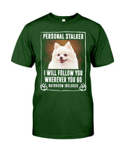 Load image into Gallery viewer, White Pomeranian Will Follow You St. Patrick's Day Printed Mug Guys Tee