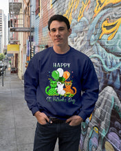 Load image into Gallery viewer, Lovely Cat And Balloons Happy St Patrick's Day Gift For Cat Lovers Sweatshirt