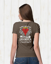 Load image into Gallery viewer, Gift For Grandpa A Big Piece Of My Heart Lives Ladies Tee