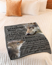 Load image into Gallery viewer, Wolf Grandma Gift For Grandson Believe In Yourself Fleece Blanket