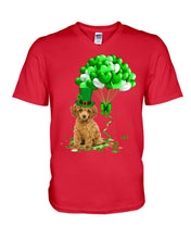 Load image into Gallery viewer, Red Toy Poodle Patrick Balloons St. Patrick's Day Color Changing Mug Guys V-Neck