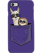 Load image into Gallery viewer, Cool Llama And Sloth In Pocket Meaningful Gift Phone case