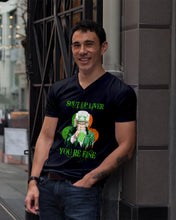 Load image into Gallery viewer, Shut Up Liver You're Fine Ireland Flag Shamrock St Patrick's Day Gift Guys V-Neck