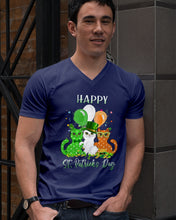 Load image into Gallery viewer, Lovely Cat And Balloons Happy St Patrick's Day Gift For Cat Lovers Guys V-Neck