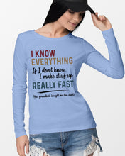 Load image into Gallery viewer, Gift For Grandpa I Know Everything If I Don't Know I Make Stuff Up Unisex Long Sleeve