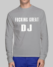 Load image into Gallery viewer, Fucking Great DJ Black And White Printed Mug Unisex Long Sleeve