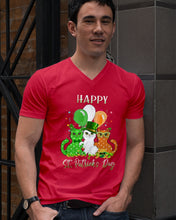Load image into Gallery viewer, Lovely Cat And Balloons Happy St Patrick's Day Gift For Cat Lovers Guys V-Neck
