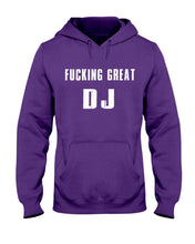 Load image into Gallery viewer, Fucking Great DJ Black And White Printed Mug Hoodie