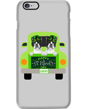 Load image into Gallery viewer, Boston Terrier Let's Go Travel Green Car St Patrick's Day Gift For Dog Lovers Phone case