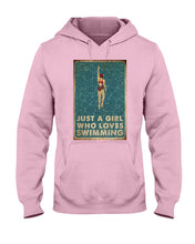 Load image into Gallery viewer, Just A Girl Who Loves Swimming Gift For Girls Hoodie
