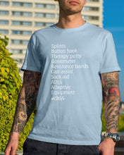 Load image into Gallery viewer, Splints Button Hook Therapy Putty Goniometer Resistance Bands Guys Tee