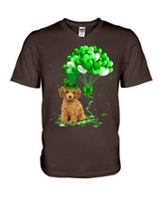 Load image into Gallery viewer, Red Toy Poodle Patrick Balloons St. Patrick's Day Color Changing Mug Guys V-Neck