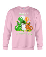Load image into Gallery viewer, Lovely Cat And Balloons Happy St Patrick's Day Gift For Cat Lovers Sweatshirt