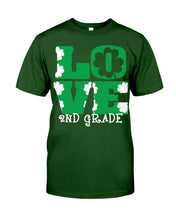 Load image into Gallery viewer, 2nd Grade Love White Clover St Patrick's Day Gift For Teacher Guys Tee
