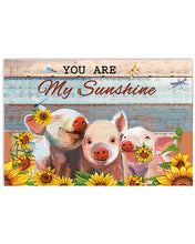 Load image into Gallery viewer, Music Sheet You Are My Sunshine Cute Pig Horizontal Poster

