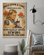 Load image into Gallery viewer, Vintage Dictionary There Was A Girl Who Really Loved Sewing Vertical Poster
