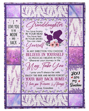 Load image into Gallery viewer, Lavender Pattern Believe In Yourself Grandma Gift For Granddaughter Fleece Blanket
