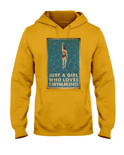 Load image into Gallery viewer, Just A Girl Who Loves Swimming Gift For Girls Hoodie
