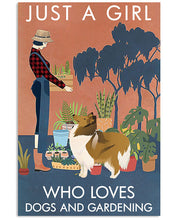 Load image into Gallery viewer, Vintage Just A Girl Loves Gardening And Collie Gift Vertical Poster
