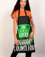 Load image into Gallery viewer, Green Top Hat I'm A Lucky School Counselor St Patrick's Day Gift Apron
