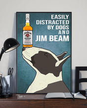 Load image into Gallery viewer, Cute Dog Bull Terrier And Jim Beam Gift For Dog Lovers Vertical Poster
