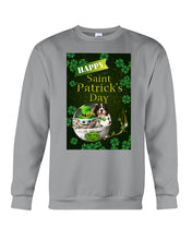 Load image into Gallery viewer, Bernese Mountain  And Baby Yoda Shamrock St. Patrick's Day Color Changing Mug Sweatshirt
