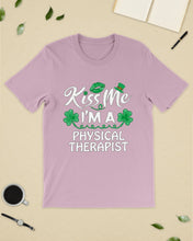 Load image into Gallery viewer, Physical Therapist Green Lip Shamrock St. Patrick's Day Color Changing Mug Guys Tee
