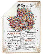 Load image into Gallery viewer, Colorful Tree Gift For Mother In Law You've Meant So Much To Me Sherpa Blanket
