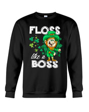 Load image into Gallery viewer, Funny Leprechaun Floss Like A Boss Shamrock Design St Patrick's Day Gift Sweatshirt
