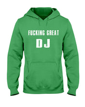 Load image into Gallery viewer, Fucking Great DJ Black And White Printed Mug Hoodie
