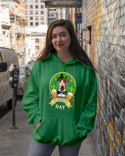 Load image into Gallery viewer, Bull Terrier With Beer Celebrate St Patrick's Day Gift For Dog Lovers Hoodie
