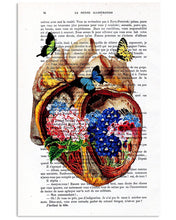 Load image into Gallery viewer, Human Heart Anatomy Butterfly Meaningful Gift For Cardiologist Vertical Poster
