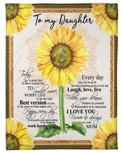 Load image into Gallery viewer, Sunflowers Mandala Gift For Daughter Love You Forever Fleece Blanket
