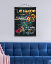 Load image into Gallery viewer, Pink Butterflies Sunflower I'll Stay There Forever Grandma Gift For Grandson Matte Canvas
