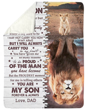 Load image into Gallery viewer, Lion Reflection You Are My Son Forever Dad Gift For Son Sherpa Blanket
