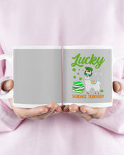 Load image into Gallery viewer, Llama Lucky To Be A Science Teacher Green Books St Patrick's Day Gift Mug
