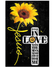 Load image into Gallery viewer, Jesus In Love With The Man Who Died For Me Sunflower Vertical Poster
