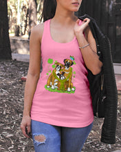 Load image into Gallery viewer, Funny Boxer With Butterflies Clover St Patrick's Day Gift For Dog Lovers Ladies Flowy Tank
