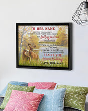 Load image into Gallery viewer, Deer Natural River Love You Forever Custom Name Gift For Wife Framed Matte Canvas
