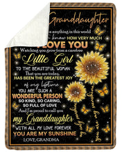 Load image into Gallery viewer, How Very Much I Love You Sunflower Grandma Gift For Granddaughter Sherpa Blanket
