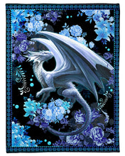 Load image into Gallery viewer, I Love Dragons Blue Flowers Meaningful Gift Fleece Blanket
