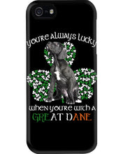 Load image into Gallery viewer, You're Always Lucky When You're With A Great Dance St Patrick's Day Gift For Dog Lovers Phone case
