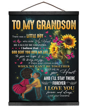 Load image into Gallery viewer, Pink Butterflies Sunflower I'll Stay There Forever Grandma Gift For Grandson Matte Canvas
