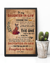 Load image into Gallery viewer, Daughter In Heart Fox Waning Moon Mom Gift For Daughter Vertical Poster
