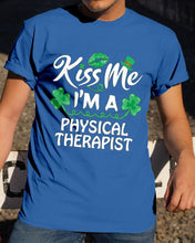 Load image into Gallery viewer, Physical Therapist Green Lip Shamrock St. Patrick's Day Color Changing Mug Guys Tee
