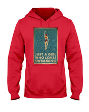 Load image into Gallery viewer, Just A Girl Who Loves Swimming Gift For Girls Hoodie

