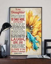 Load image into Gallery viewer, Sunflower Dolphin Mom Gift For Daughter Find Something Good In Every Day Vertical Poster

