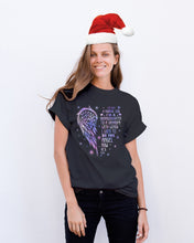 Load image into Gallery viewer, Purple Wings Gift For Angel Grandpa I Used To Be His Angel Guys Tee

