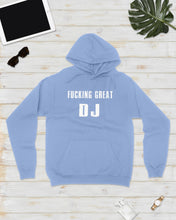 Load image into Gallery viewer, Fucking Great DJ Black And White Printed Mug Hoodie
