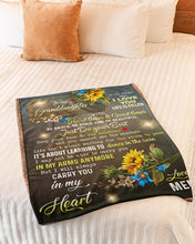 Load image into Gallery viewer, Mema Gift For Granddaughter Carry You In My Heart Sunflower Fleece Blanket
